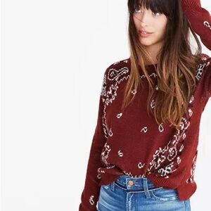 Madewell Burgundy Crew Neck Sweater